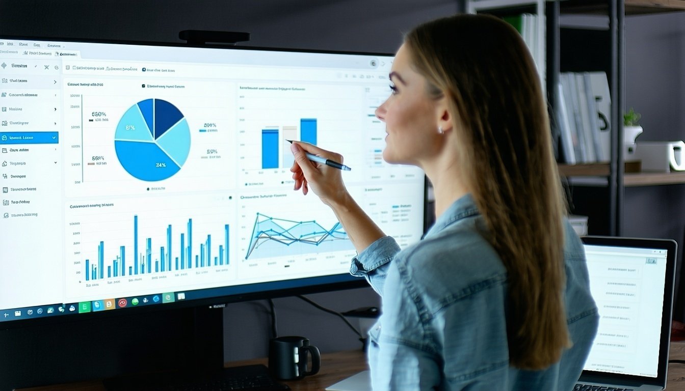 Team member optimizing CRM dashboard for a client