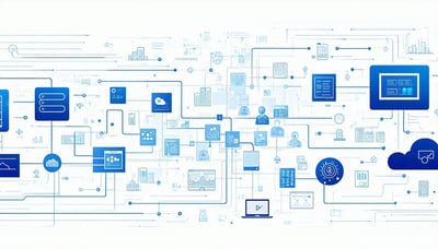 Illustration of streamlined business workflows and data automation